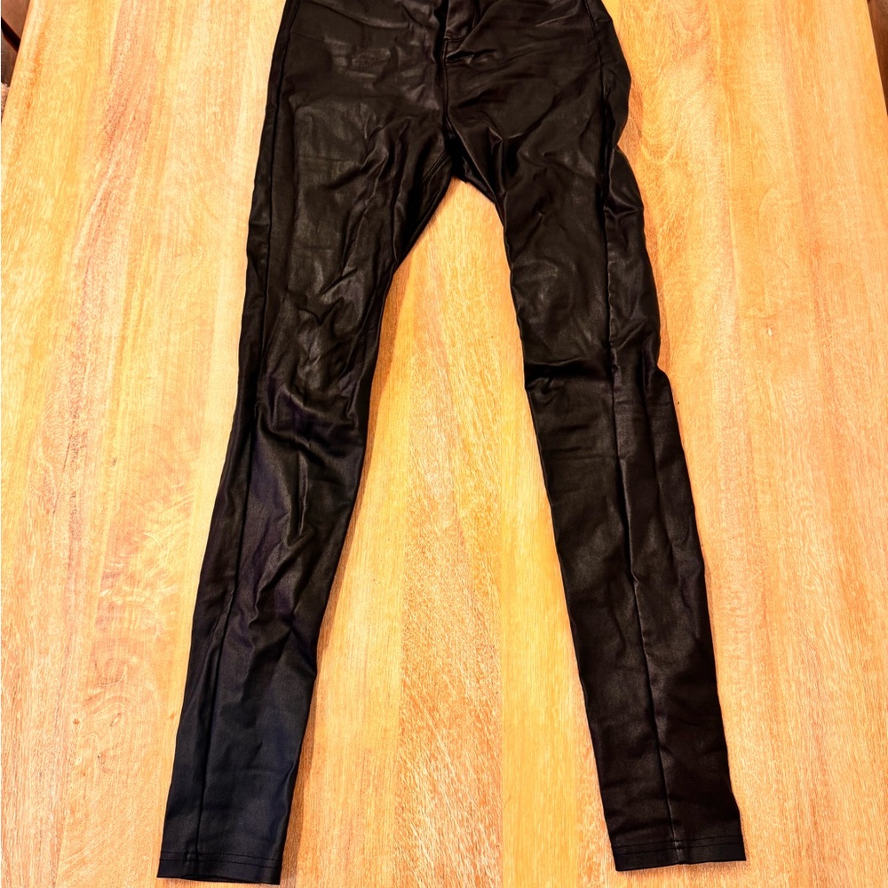 Fashion Nova Faux Leather Pants - Black